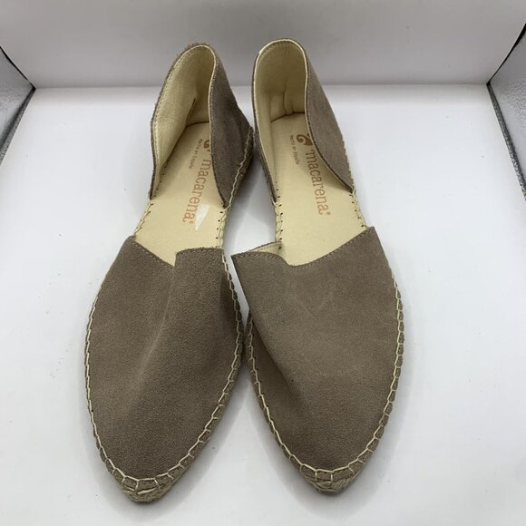 Macarena Flats Women's EU 40 US 9 Tan Suede Slip On Espadrille Shoes - Picture 2 of 9